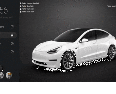 Tesla dashboard voorbeeld